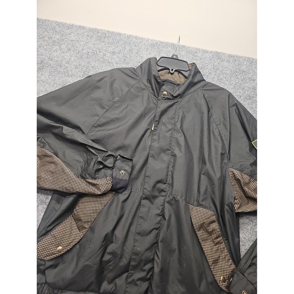 DRYJOYS by FJ Mens "Size Large" Black/ Brown Golf Windbreaker Full Zip Pockets